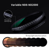 K&F Concept Variable Pro ND8-2000 Neutral Density Lens Filter - 58mm