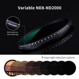 K&F Concept Variable Pro ND8-2000 Neutral Density Lens Filter - 82mm